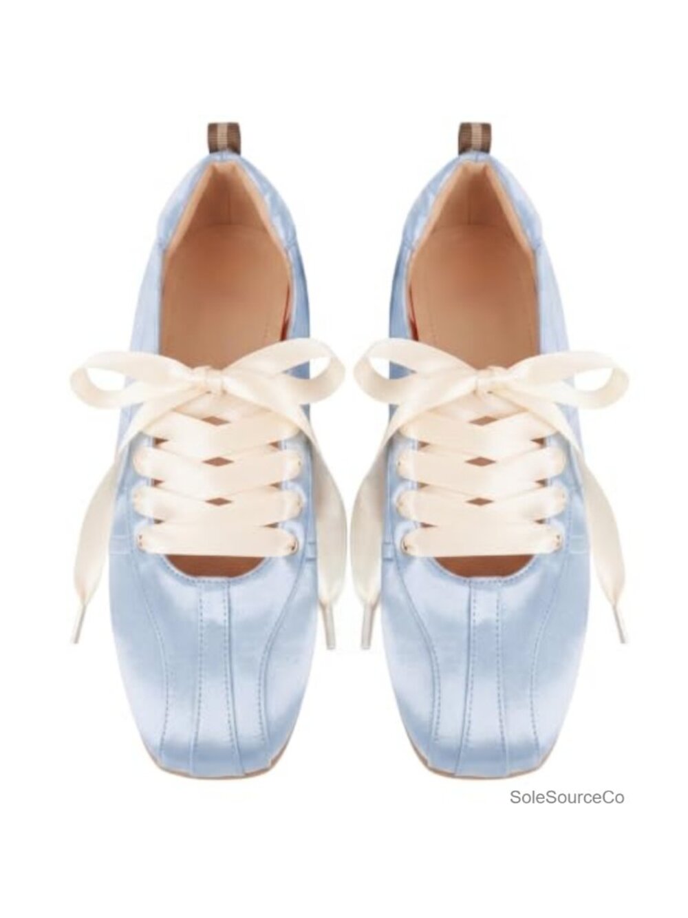Lace-Up Ballet Flats Square Toe Ribbon Laces Casual Dressy